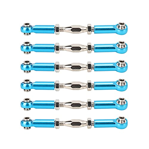 HUONIU Set mit 6 verstellbaren 71-mm-Aluminium-Verbindungsstangen für RC-Autos, Blau (Blau) von HUONIU