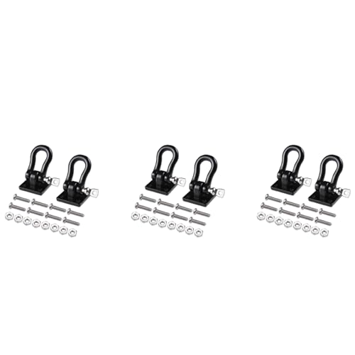 HUPYOMLER 6Pcs Anhänger Abschleppschnalle Abschlepphaken Metall Kletteranhänger Schäkel für 1/10 RC Car Truck Climbing Car (Schwarz) von HUPYOMLER