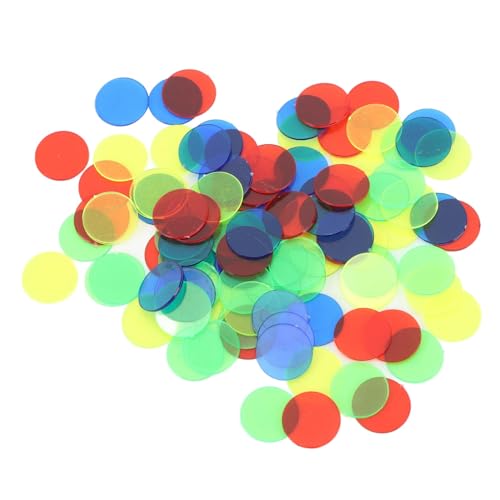 HUSHUI 100 Stück Spiel-Token-Scheiben, Durchscheinend, 15 Mm Durchmesser, Rund, 4 Farben, Brettspiel-Zählscheiben-Chip Kinder, Mathe-Zählen-Unterricht von HUSHUI