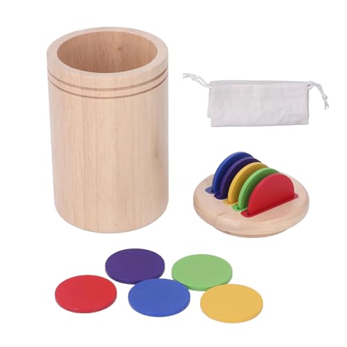 HUSHUI Farbsortier-Sensorspielzeug, Holz-Farbsortier-Münzbox-Spielzeug für Kinder, Pädagogischer Farbsortierbecher für Kinder von HUSHUI