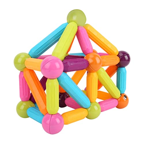 HUSHUI Magnetische Bälle und Stäbe Set, Magisches Baustäbchen Set, Bälle und Stäbe Set Kinder Baustäbchen Set Bausteine ​​Fliesen Kinder Pädagogisches Stapelspielzeug von HUSHUI