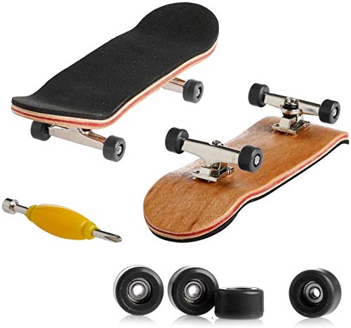 HUSHUI Mini Griffbrett, professionelle Finger Skateboard Ahorn Holz DIY Montage Skate Boarding Spielzeug Kinder, Fingerspielzeug Skateboard von HUSHUI