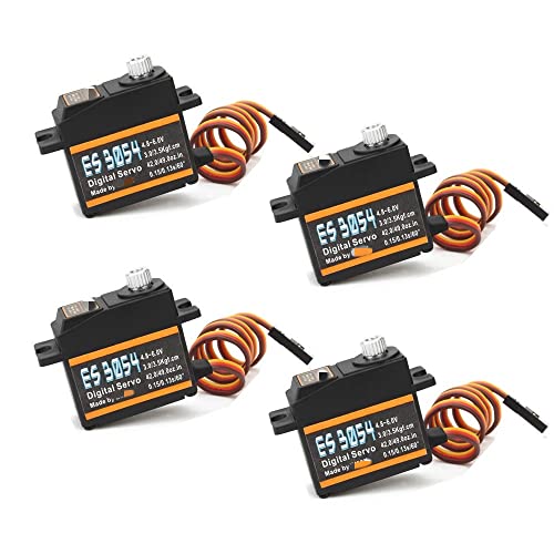 HUTIANSN For Emax ES3054 17 g 3,5 kg 0,13 s 23T Metal Gear Digital Servo for RC Flugzeug ES3154 Upgrade (Color : 4 pieces) von HUTIANSN