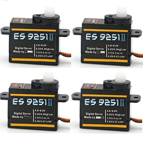 HUTIANSN For Emax ES9251 2,5 g Digital Servo RC Servo 0,27 kgf.cm for RC Hubschrauber Flugzeugteil (es08ma es08md es08a Großhandel) (Color : 4 pieces) von HUTIANSN