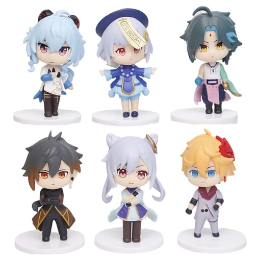 HUYMHTER Genshin Figur Anime Actionfigur PVC Modell Kollektion Geburtstagsgeschenk für Jungen und Mädchen 6pcs/Set von HUYMHTER