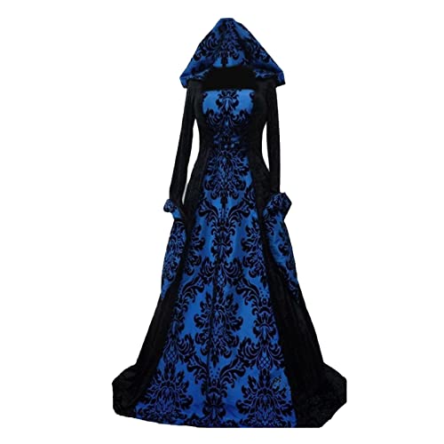 Mittelalter Kleid Damen - Halloween Karneval Kleid Renaissance Kostüm Vampirkostüm Geister Schwarze Geisterbraut böse Königin Langarm Retro Gothic Cosplay Mittelalterliche und Punk-Stil Kostüme von HUyydza