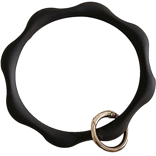 HVO HOV67 Bambus Armband Silikon Lanyard Schlüsselanhänger Handschlaufe universeller Hüllen Anhänger wasserdichtes Handy Zubehör (Schwarz) von HVO