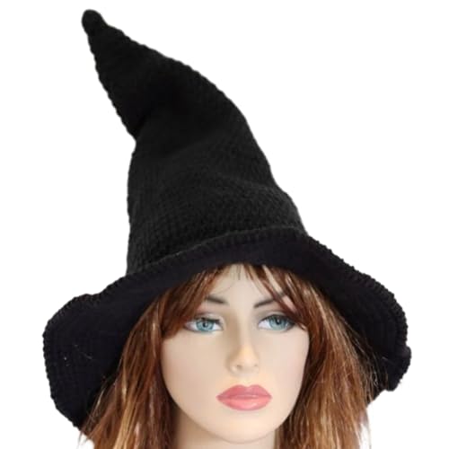 HVRFJXI Unisex Halloween Spitze Hexenhut Häkeldesign Zaubererhut Männer Frauen Cosplay Hexenhut Mehrere Arten Können Wählen von HVRFJXI