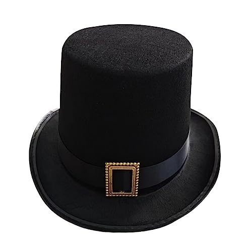 HVRFJXI Vintage Zylinderhut Zauberer Kostüm Cosplay Halloween Requisiten Partyzubehör Gentleman Zirkus Ringmaste Rollenspiel Männer Frauen von HVRFJXI