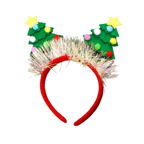 HVRFJXI Weihnachtsbaum Stirnband Bequem Weich Kopfschmuck Dekoration Kostüm Kopfbedeckung Für Erwachsene Und Kinder Party Zubehör von HVRFJXI