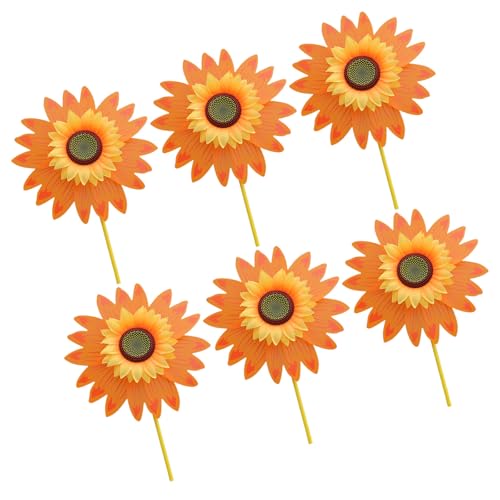 HVRFJXI Windmühlen Für Rasenflächen Terrasse Farbenfrohe Sonnenblume Pinwheel Spielzeug Windmühle Bulk 6pcs Party School Event Garten Rasenflächen Pinwheels von HVRFJXI