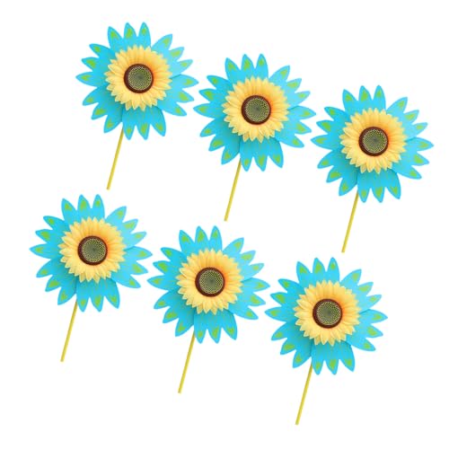 HVRFJXI Windmühlen Für Rasenflächen Terrasse Farbenfrohe Sonnenblume Pinwheel Spielzeug Windmühle Bulk 6pcs Party School Event Garten Rasenflächen Pinwheels von HVRFJXI