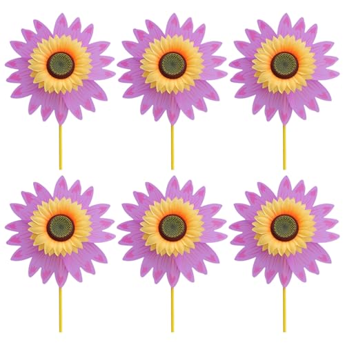 HVRFJXI Windmühlen Für Rasenflächen Terrasse Farbenfrohe Sonnenblume Pinwheel Spielzeug Windmühle Bulk 6pcs Party School Event Garten Rasenflächen Pinwheels von HVRFJXI