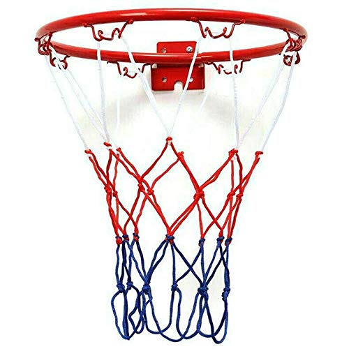 HVVENTY Basketballkorb, Wandmontage, Metallrand, Hängekorb, Kugel, Wandrand mit Schrauben, für drinnen und draußen, 32 cm von HVVENTY