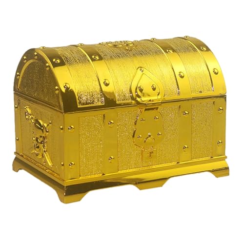 HVVENTY Goldbesprühte Piratenjagd-Wimmelbox Aus Kunststoff, Dekoratives Hausspiel für Kinder, Retro-Dekoration, Geschenke von HVVENTY