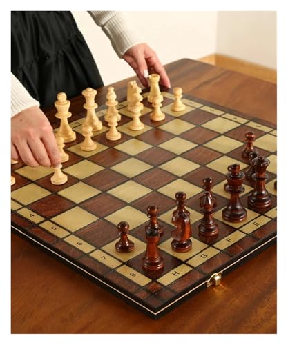 Holzbrettspiel 3 in 1 Schach Zwei-Wege-Schach faltbares Brettset Tischbrettspiel von HVZFZOK