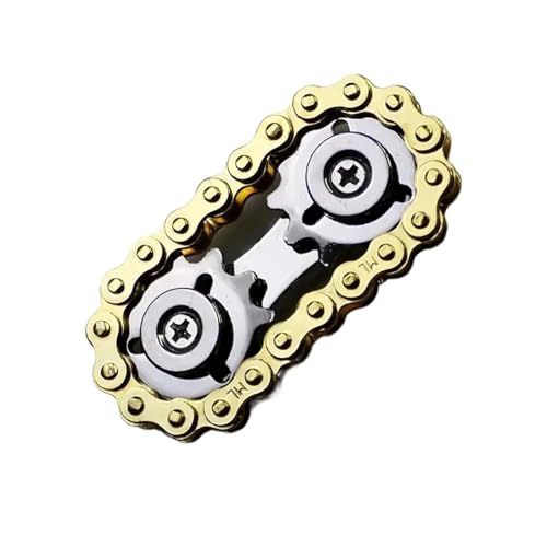 Zappeln Spielzeug Metall Schwungrad Gyro Getriebe Kette Antistress Spaß Kettenräder Hand Spinner Stressabbau Geschenk EDC for Kinder Erwachsene(Gold) von HVZFZOK