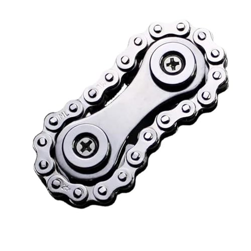 Zappeln Spielzeug Metall Schwungrad Gyro Getriebe Kette Antistress Spaß Kettenräder Hand Spinner Stressabbau Geschenk EDC for Kinder Erwachsene(Silver) von HVZFZOK