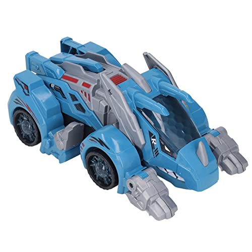 HWGING 2-in-1 Elektrisches Dinosaurier-Auto für Kinder, LED-Licht, Musik, Transformierendes Dinosaurier-Auto, Nebelspray, Dinosaurier-Deformationsauto (Blau) von HWGING