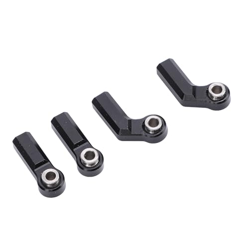 HWGING 4 Stücke RC Auto Kugelgelenk für 1/10 Modellauto M4 Metall CW Positive Gewinde 7,0 Werkzeug 2 Gebogene 2 Gerade (Schwarz) von HWGING