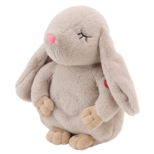 HWGING Bunny Baby Schlaf Schnuller Singen Schnarchen Bewegen Bauch Elektrische Bunny Stofftier für Neugeborene Baby Khaki von HWGING