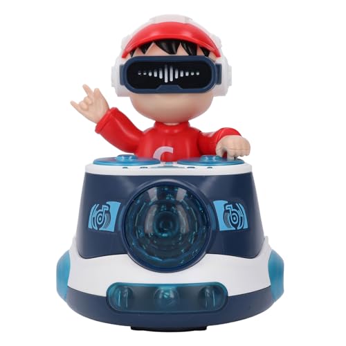 HWGING DJ Bounce Beat Rock Boy Tanzspielzeug mit Musik Blinklicht Universalrad Automatische Bewegung Roboter Spielzeugauto für Kleinkinder (Blau) von HWGING