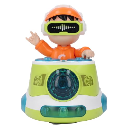 HWGING DJ Bounce Beat Rock Boy Tanzspielzeug mit Musik Blinklicht Universalrad Automatische Bewegung Roboter Spielzeugauto für Kleinkinder (Grün) von HWGING