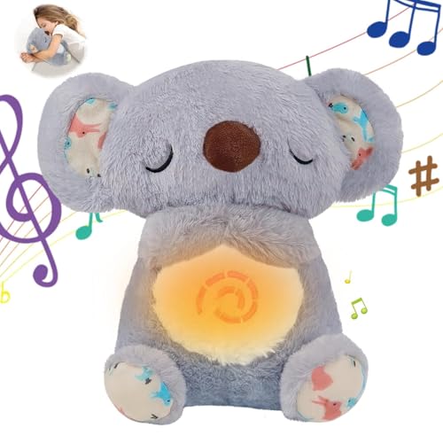 HWJPDMBD Schlummer Otter, Schlummer Koala mit Herzschlag, Schlaf Otter, Otter Kuscheltier mit Atembewegung und Sanfter Musik, Breathing Otter Kuscheltier, Babyparty Und Neugeborenen Geschenk von HWJPDMBD