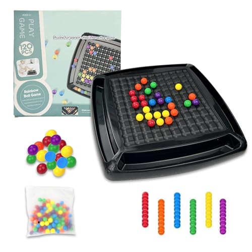 Intellektuelles Schachbrett, 120 Pieces Intellectual Chessboard Dual Duel, Rainbow Ball Gesellschaftsspiele, Regenbogenball Eliminierung Spiel, Intellektuelles Schachbrett Doppelduell für Kinder von HWJPDMBD