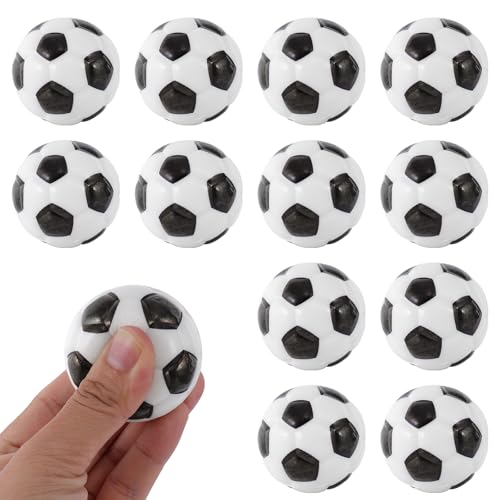 12 Stück Mini Fußball, 5 cm Stressball Dekompression, Schaumstoffball Fussball, Fussball Klein, Antistressball Kinder, Schwammball für Kinder und Erwachsene, Fussball Mitgebsel Jungen von HWMYTOP