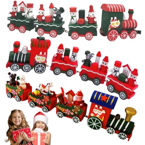 HWXZUUO 3pcs Weihnachtszug Dekor süße hölzerne Mini -Weihnachtszug 3 Styles Zug Exquisite kreative Zugdekor für Kinder Geschenkfestival Party Home Dekoration, Weihnachtszug Dekor von HWXZUUO