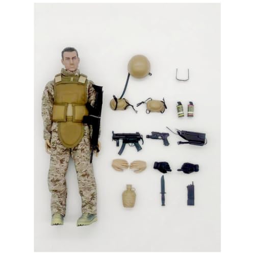 12" 30cm Hohe Militärarmee Kampf Muskel Wüste ACU Soldat Action Figur Modell Kit NB01 von HWYDO