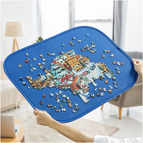 HXMARS Faltbares Puzzle-Brett: Große tragbare 1000-teilige Puzzlematte, Nicht bedruckbare Oberfläche für Puzzle Storage Saver bis 500 & 1000 Teile mit Aufbewahrungstasche (Violett) von HXMARS