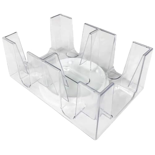 2/6 Deck Drehbare Rotierende Canasta Spielkartentablett Spielkartenständer Transparent Game Card Holder Stand von HXNH