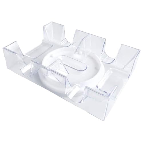 2/6 Deck Drehbare Rotierende Canasta Spielkartentablett Spielkartenständer Transparent Game Card Holder Stand von HXNH