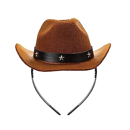 HXNH Cowboyhut, Stirnband, Western-Stil, Cowgirl-Hut, Haarband, Cosplay, Requisiten, Kopfschmuck, Festival-Zubehör von HXNH