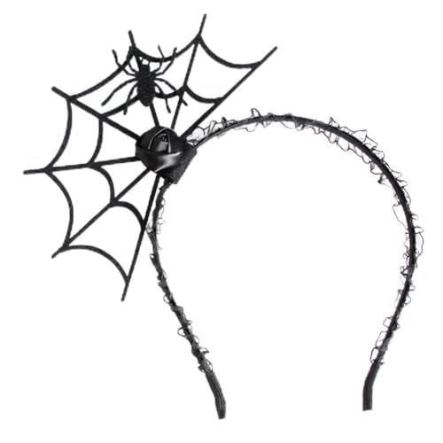 HXNH Halloween-Kopfbedeckung, Netz-Stirnband, Spitzen-Halskette, Kostüm-Kopfschmuck für Cosplay-Party, Neuheit Kopfschmuck von HXNH