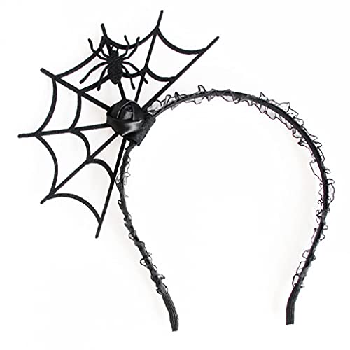 HXNH Halloween-Kopfbedeckung, Netz-Stirnband, Spitzen-Halskette, Kostüm-Kopfschmuck für Cosplay-Party, Neuheit Kopfschmuck von HXNH