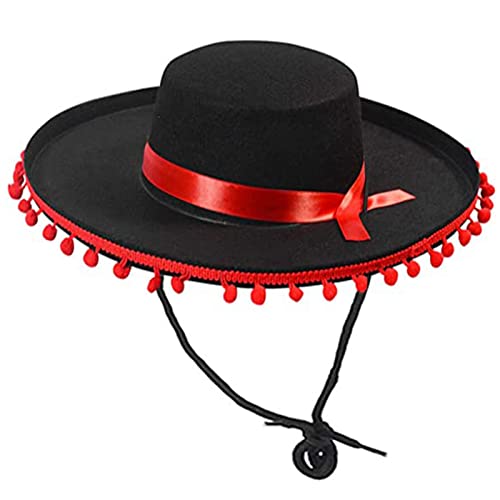 Modischer Hut Sombrero Party Hüte Cosplay Kostüm Hüte Atmungsaktiv Einfach zu tragen Kopfschmuck Bühnenauftritte Requisiten Hut von HXNH