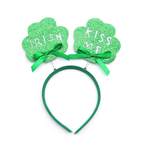 St Patrick Haarreif mit glitzerndem grünem Haarreif für Karneval, Feier, Urlaub, Kopfbedeckung, Kleeblatt-Stirnband von HXNH