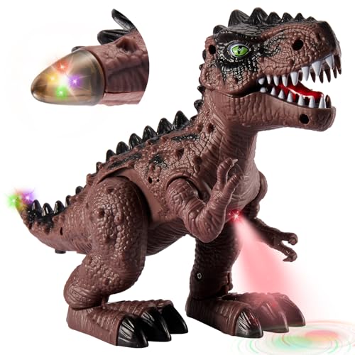 HYAKIDS T-Rex Dinosaurier Spielzeug für Kinder, Elektrisch Dinosaurier Figur mit Gehen, Brüllen, LED Licht, Realistisches Dinos Geschenke für Jungen Mädchen 3 4 5 Jahre von HYAKIDS