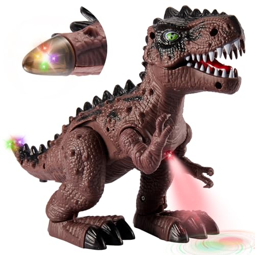 HYAKIDS T-Rex Dinosaurier Spielzeug für Kinder, Dinosaurier Tiere Figuren, mit Gehen, Brüllen, LED Licht, Realistisches Elektrisch Dinos Geschenke für Jungen Mädchen 3 4 5 Jahre von HYAKIDS