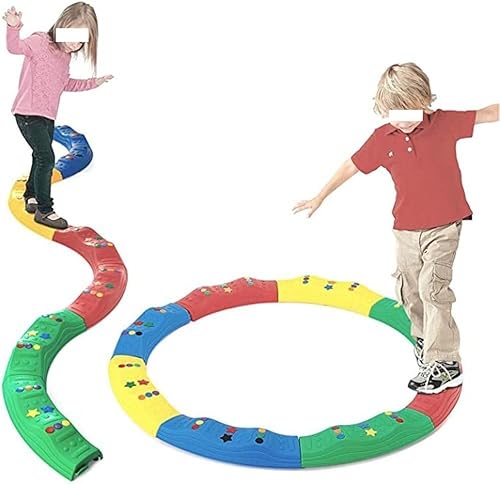 HYBZDKEOP Bunte Kinderbalancierbalken， 8PC Kinder Schwebebalken, Wellenförmige Kreis Gymnastik Hindernisparcours, von HYBZDKEOP