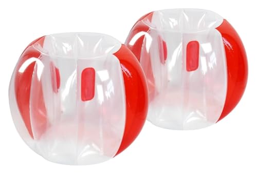 HYBZDKEOP Punkte aufblasbar Bumper Balls， 2er-Pack aufblasbare Bubble-Bälle, Bumper-Hüpfbälle, tragbare aufblasbare Schaukelbälle for Menschen(Red) von HYBZDKEOP