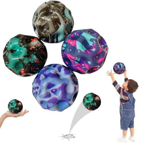 4 Stück Jump Ball, Astro Jump Ball Moon Ball Spaceballs, Springen Sehr Gut Hoch Astro Jump Ball Original, Easy To Grip And Catcher Lightweight Foam Ball, Galaxy Ball Jumpball für Kinder im Freien von HYDTQCL