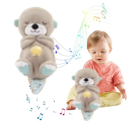 HYDTQCL Schlummer Otter, Schlummer Otter mit Herzschlag, Schlummer Koala Kuscheltier, Schlummer Otter Kuscheltier mit Atembewegung und Musik von HYDTQCL