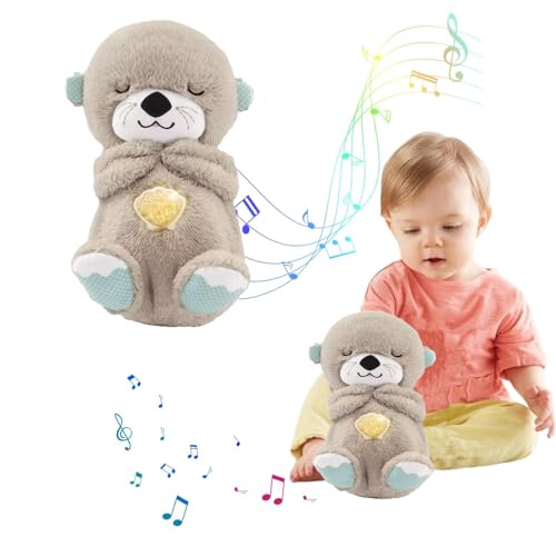 HYDTQCL Schlummer Otter, Schlummer Otter mit Herzschlag, Schlummer Koala Kuscheltier, Schlummer Otter Kuscheltier mit Atembewegung und Musik von HYDTQCL