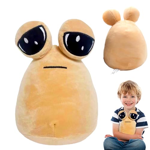 Pou Plüsch, 22 cm Pet Alien Pou Plüschpuppe, Kawaii Alien Stuffed Plüsch, Cartoon Anime Stofftier, Alien Plushie Stoffed Pou Doll,Baumwolle Pou Plush Toy für Gift, für Jungen Mädchen (A) von HYDTQCL