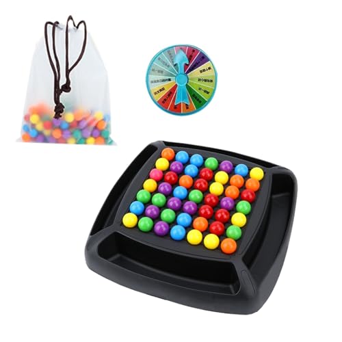 Intellektuelles Schachbrett-Rainbow-Ball-Knockout-Spiel mit Strafscheibe steigert Logik und Konzentration. Lustiges Familienspiel, Partyspiel for Kinder und Erwachsene(48 Perles,48 Perles) von HYDZSWZX