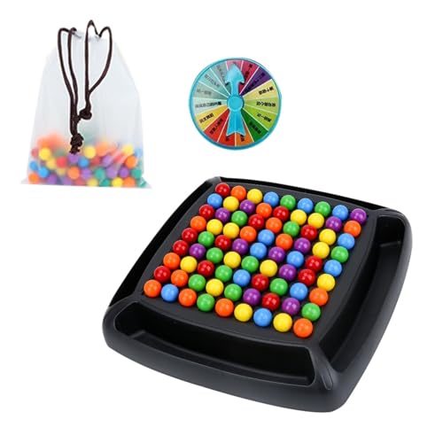 Intellektuelles Schachbrett-Rainbow-Ball-Knockout-Spiel mit Strafscheibe steigert Logik und Konzentration. Lustiges Familienspiel, Partyspiel for Kinder und Erwachsene(80 Perles,80 Perles) von HYDZSWZX